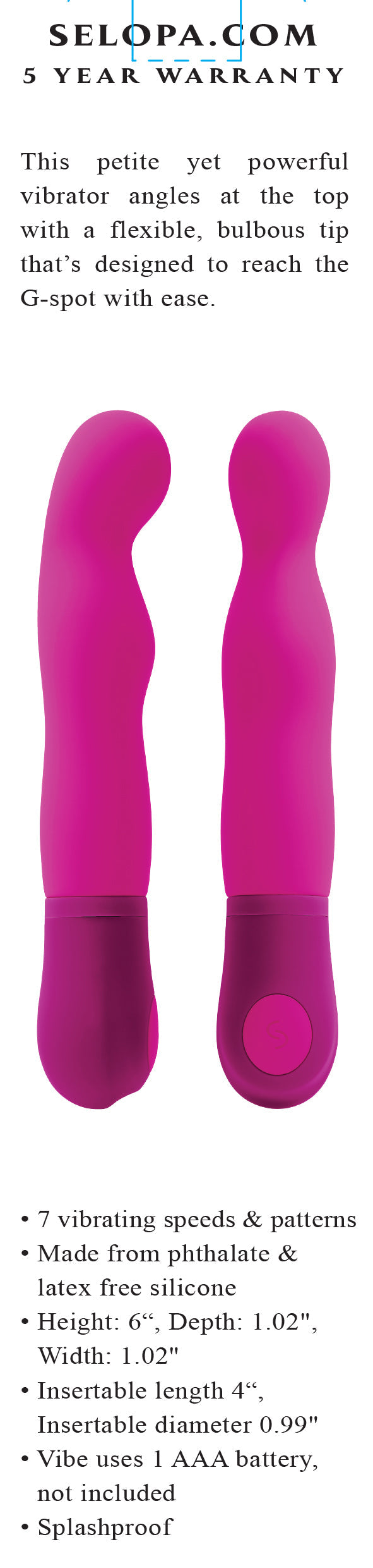 G Wow Pink – Flexible 7-Speed G-Spot Vibrator