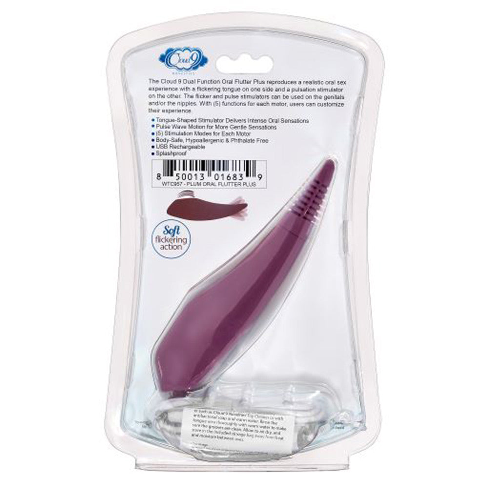 Cloud 9 Oral Flutter Plus (Plum) – Dual Function Oral Sex Simulator