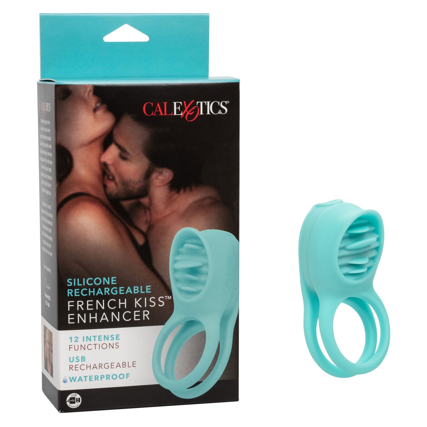 Silicone Rechargeable French Kiss Enhancer – Vibrator with 12 Functions and Flickering Teaser Ring