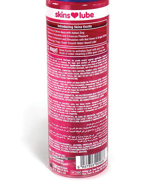 Skins Excite Tingling Water-Based Lubricant – 4.4oz Personal Lubricant