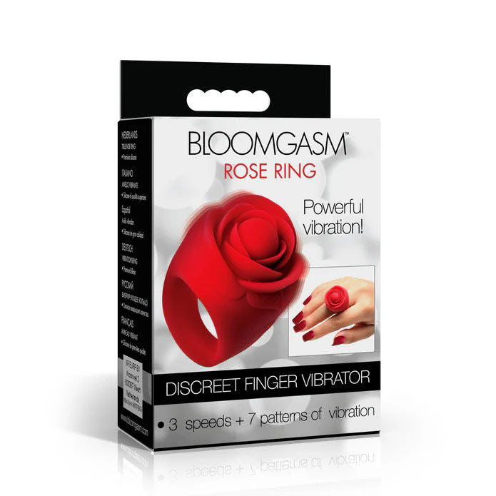 Rose Ring Discreet Finger Vibrator (Red) – Waterproof Finger Vibrator