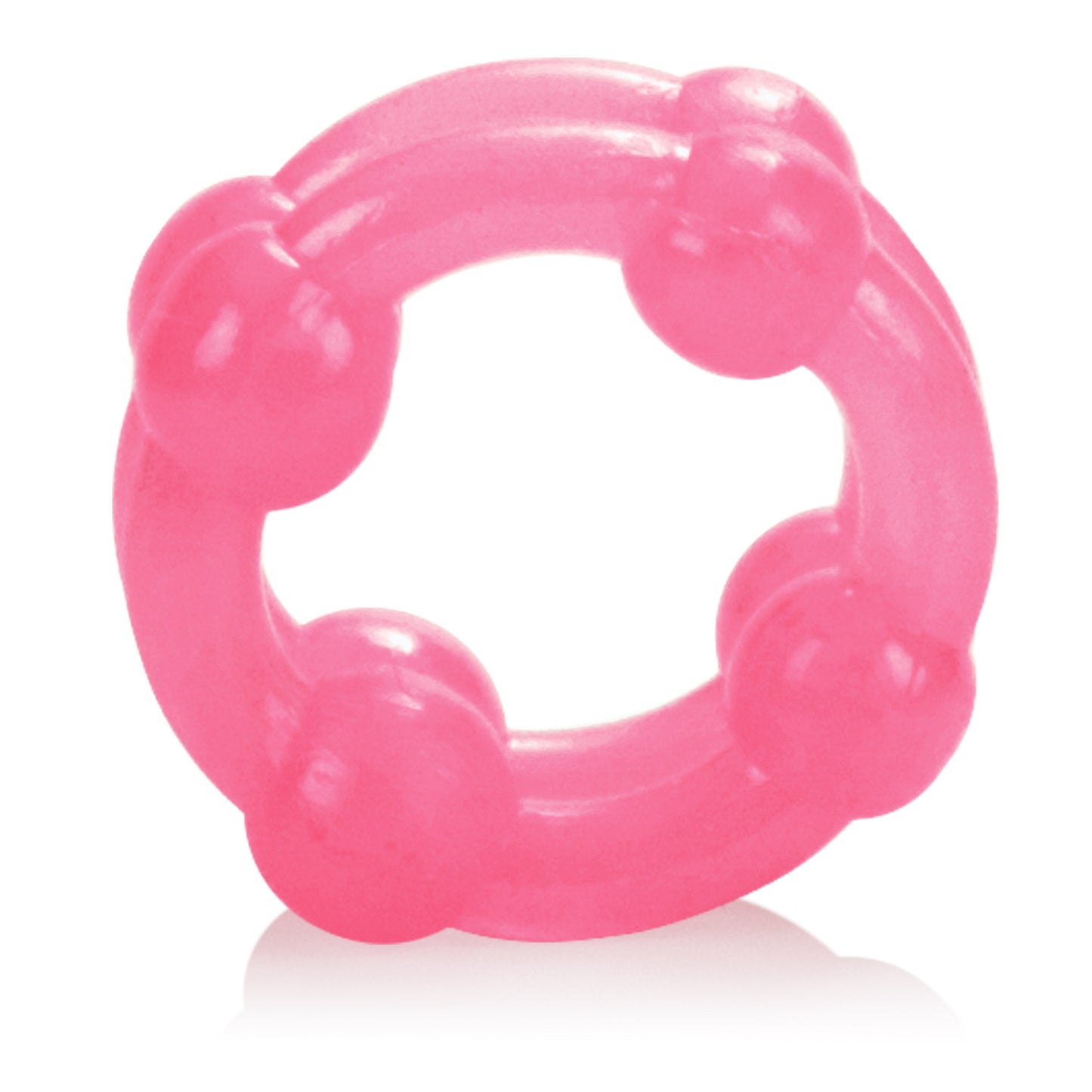 Island Rings Double Stacker Pink Glow in the Dark Stretchy TPE Cock Rings 0.75 Inch 2cm