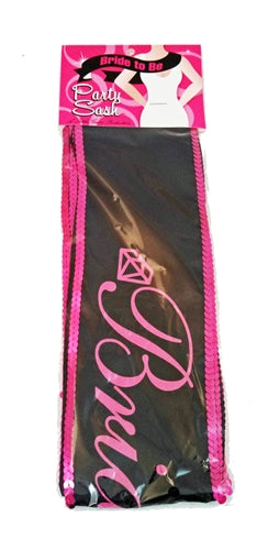Bride to Be Black Hens Party Sash Adult Accessory
