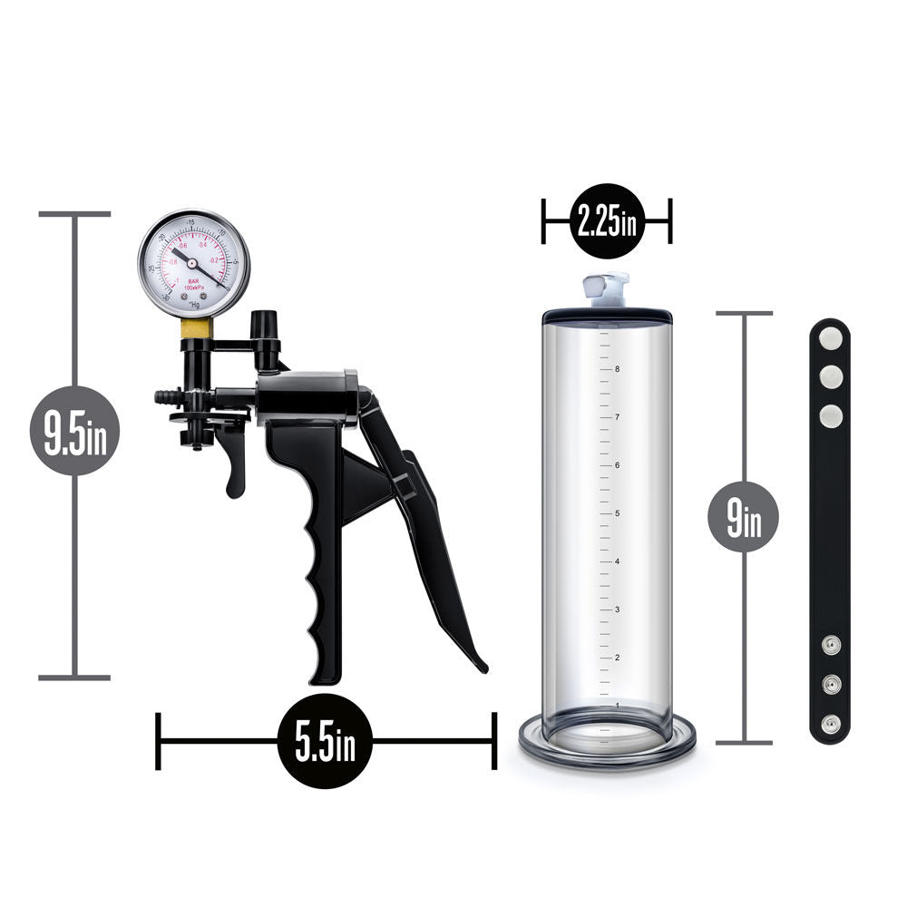 VX8 Premium Penis Pump System with Silicone Strap – Clear Penis Pump