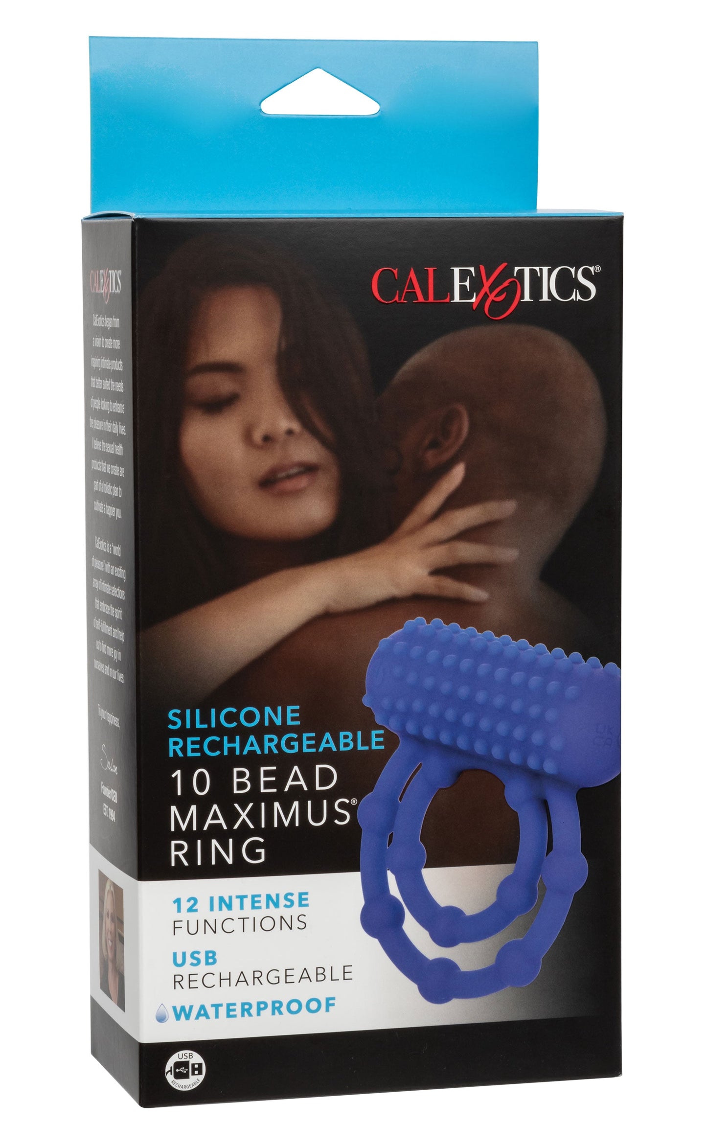 Maximus 10 Bead Rechargeable (Black) – Stretchy Silicone Cock Ring