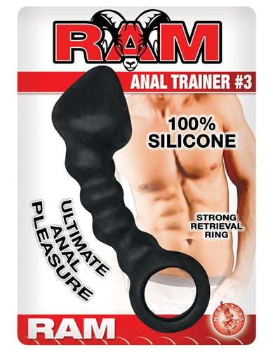 Nasswalk Toys Ram Anal Trainer (Black) – Waterproof Silicone Anal Beads 5.5 Inch