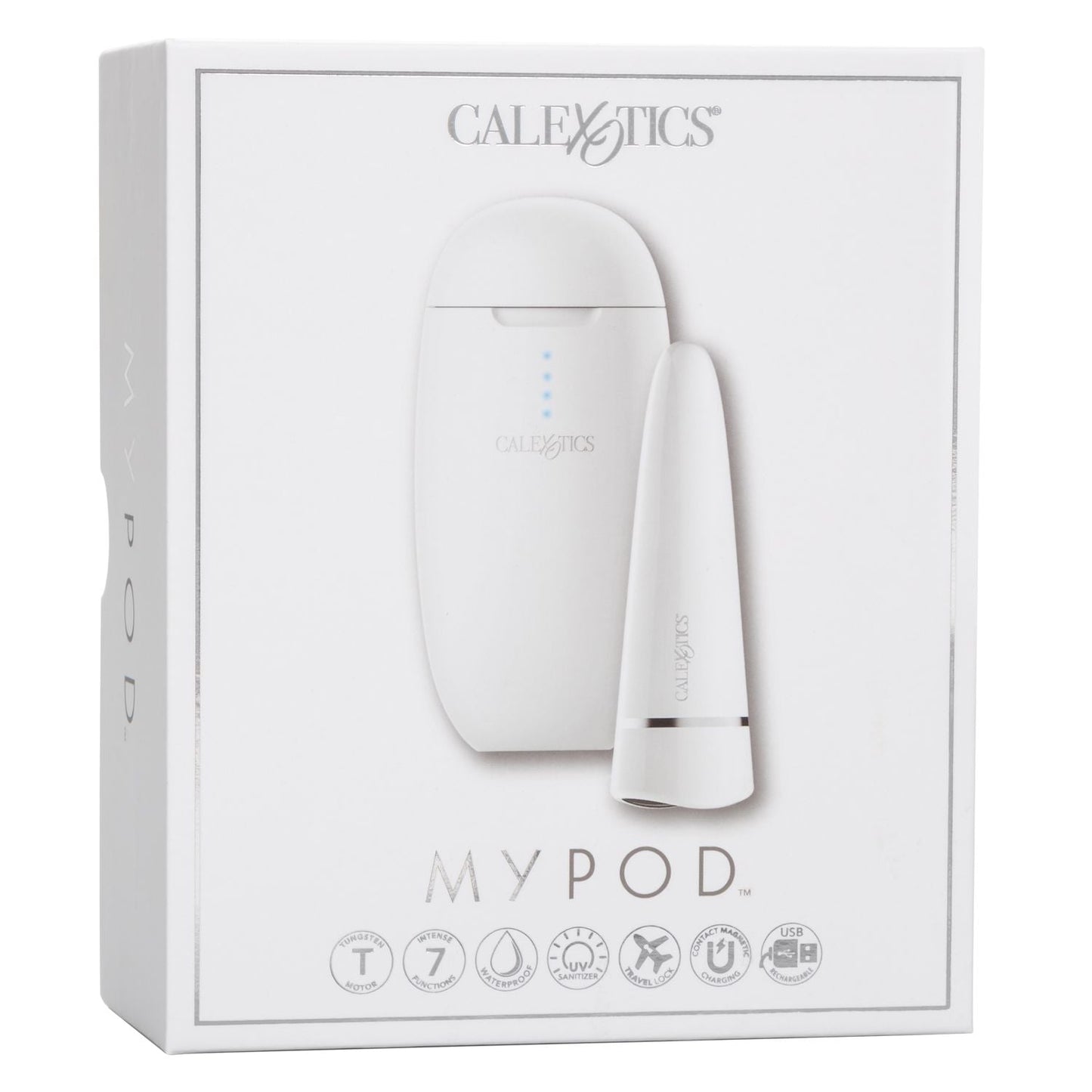 My Pod White Wireless Massager with UV Sanitizing Charging Case and 7 Vibration Modes