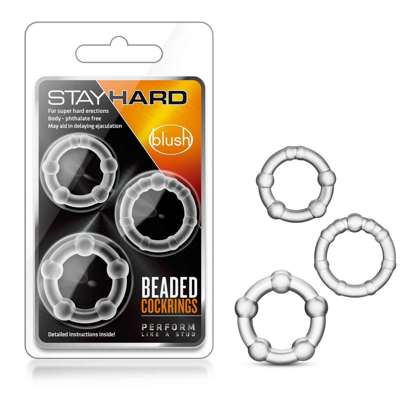 Stay Hard Beaded Cockrings Set of 3 Sizes