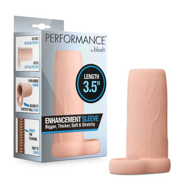 Performance 3.5 Inch Enhancement Sleeve – Soft Flexible Penis Extender Sleeve