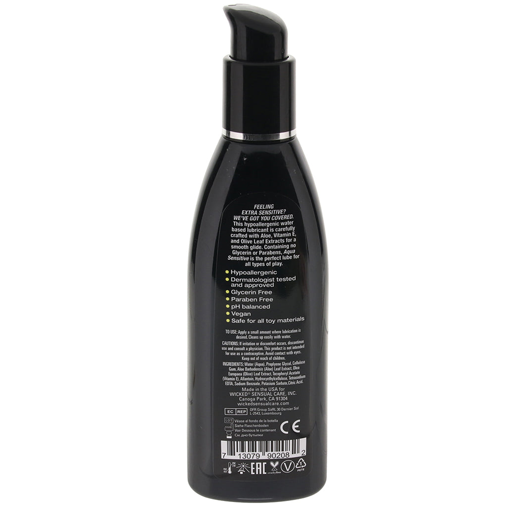 Aqua Sensitive Hypoallergenic Lube 8oz/240ml Lubes and Lotions > Water Based Sex Lubes