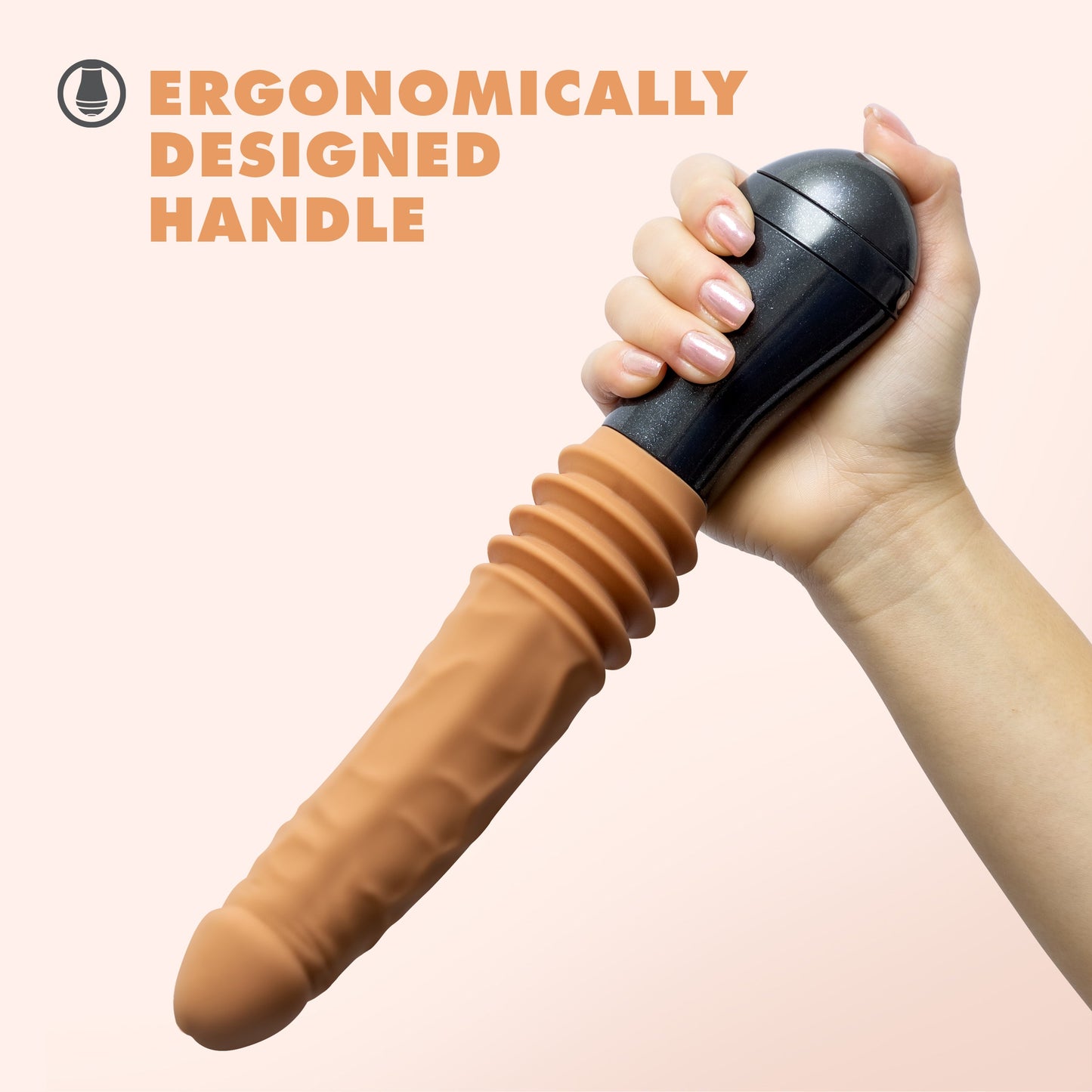 Dr. Arthur Realistic Silicone Vibrating Thrusting Dildo Tan