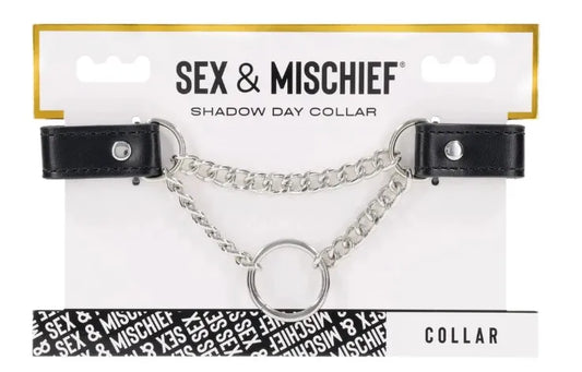 Shadow Day Collar – Faux Leather Collar with Silver Hardware