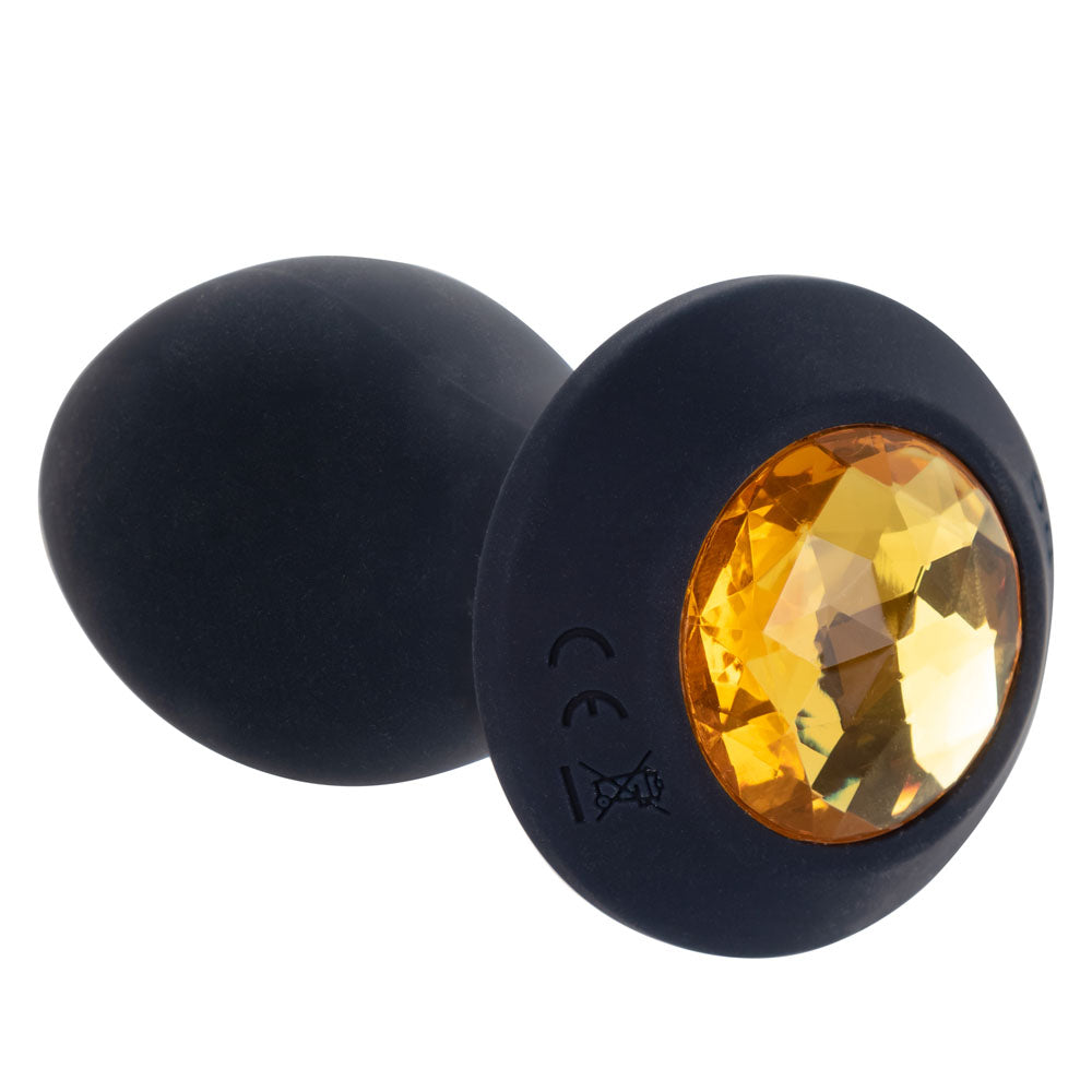 Naughty Bits Shake Your Ass Petite Black Vibrating Butt Plug with Gemstone Button
