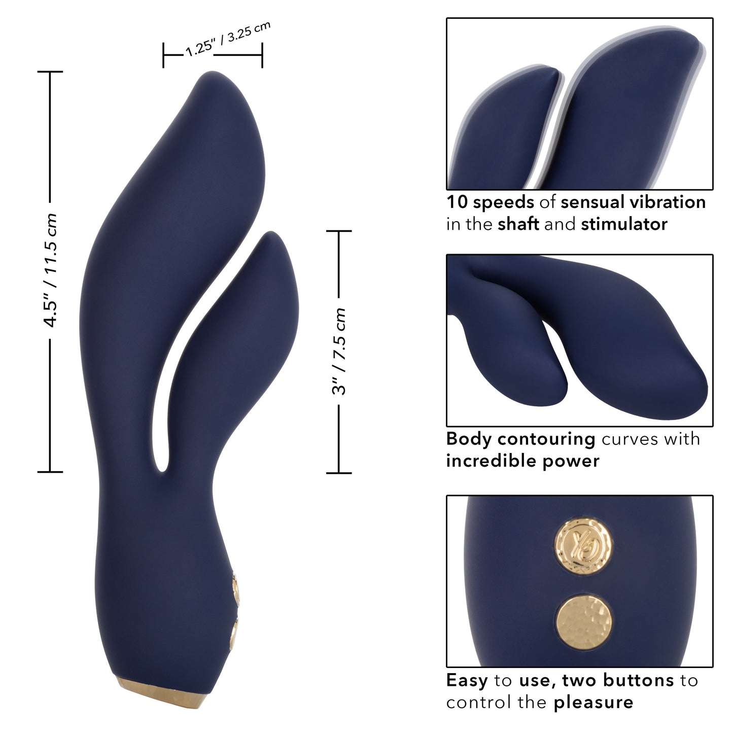 Chic Lilac Silicone Dual Motor Vibrator with Gold Accents – 10 Vibration Speeds, Rechargeable, Waterproof, Flexible Design
