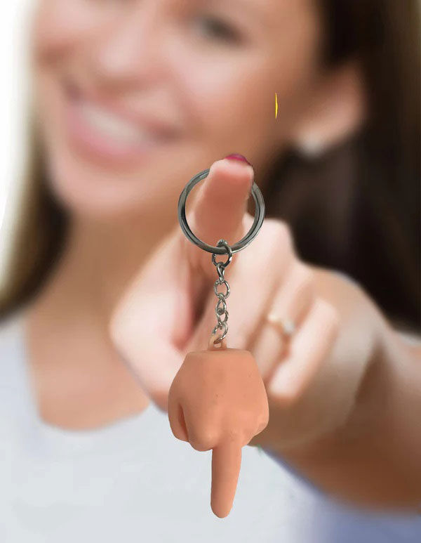 Little Genie Super Fun Squishy Middle Finger Key Chain – Cheeky Accessory 6-Pack