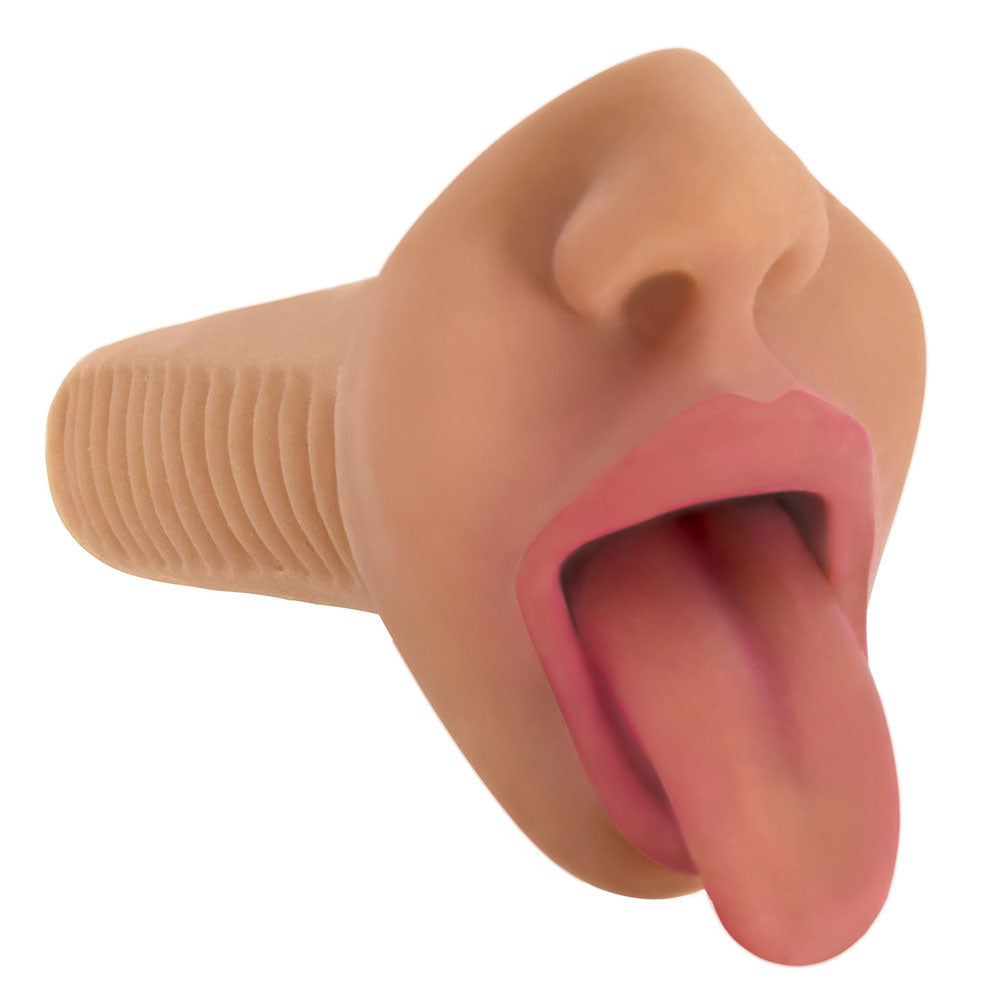 Mistress Selene Latte Deep Throat Mouth Stroker Toy With Bullet