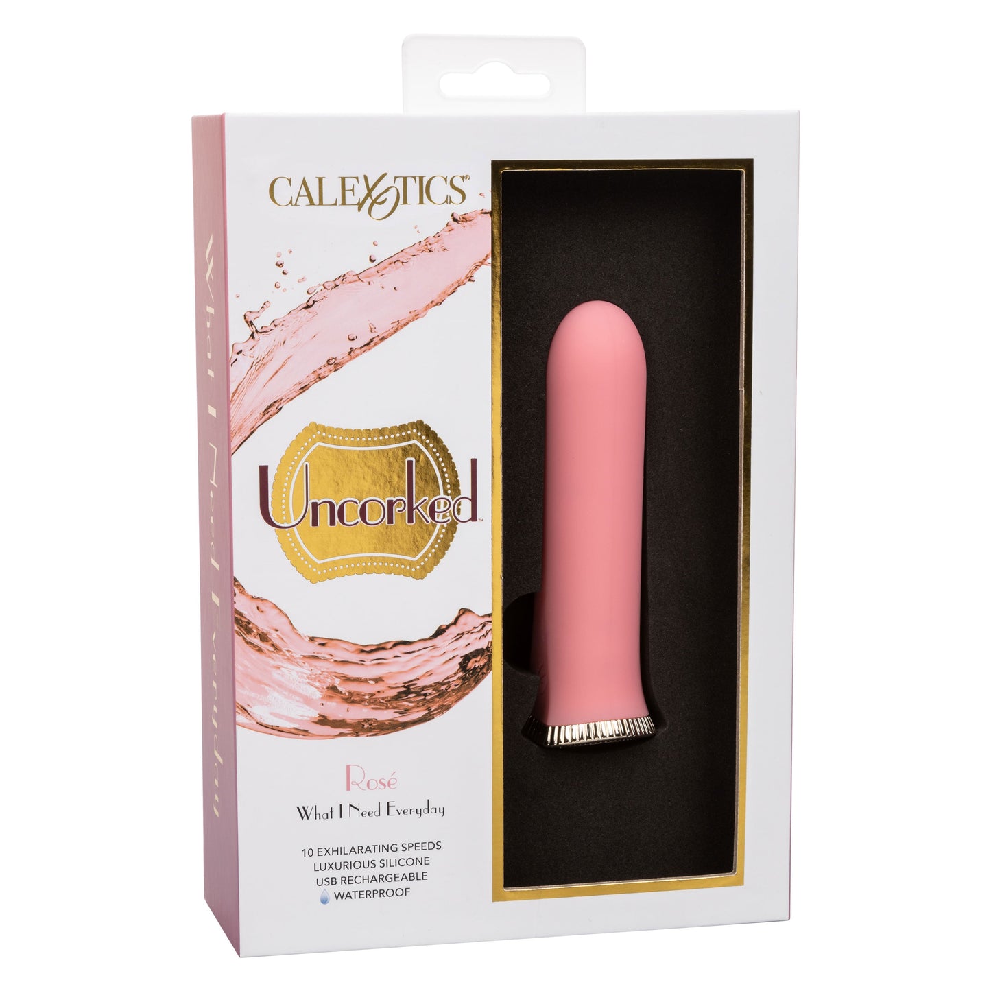 Uncorked Rosé Mini Silicone Vibrator 3 Inch Pink Massager with 10 Speeds