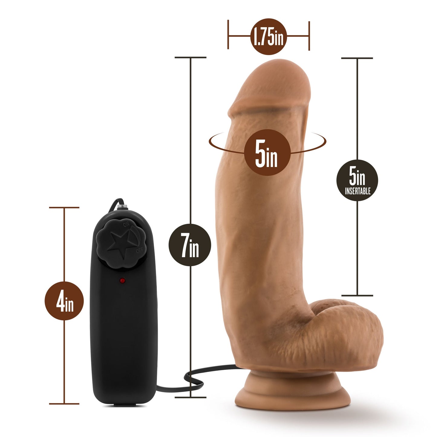 Coverboy Mocha Mma Fighter Realistic Vibrator Dildo 7 Inch