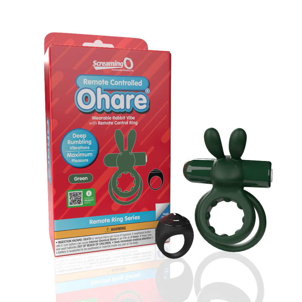 Ohare Remote Control (Green) – Waterproof Rechargeable Wearable Rabbit Vibrator with Double-Ring Design