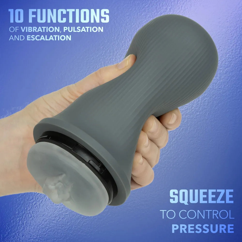 Milk Master Grip-N-Stroke (Grey) – Rechargeable Vibrating Masturbator