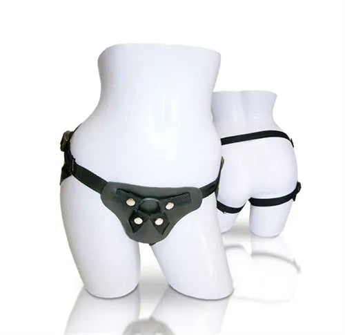Latigo Leather Strap-On (Black) – Adjustable Leather Strap-On Harness