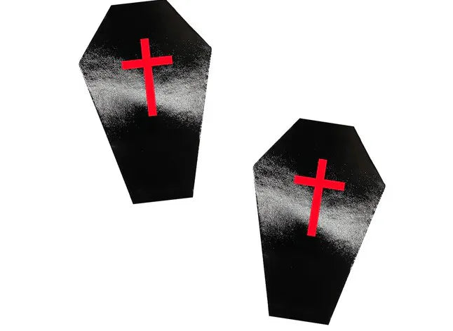 Dom Squad Wet Vinyl Coffin Nipple Cover Pasties – Set of 2 Pasties
