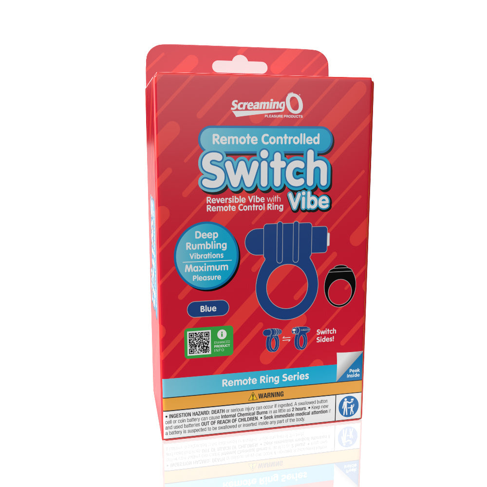 Remote Control Switch Vibe (Blue) – Rechargeable Waterproof Vibrating Cock Ring