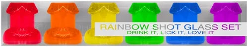Rainbow Shot Glass Set – Novelty Penis-Shaped Shot Glasses 6-Pack