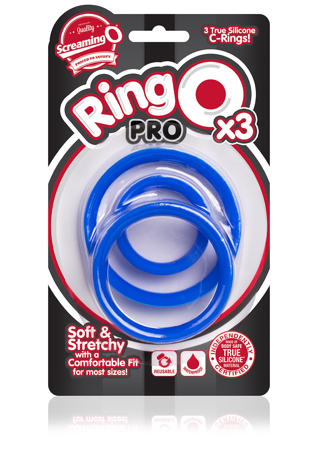 RingO Pro X3 – Durable True Silicone Cock Ring Set with Three Sizes