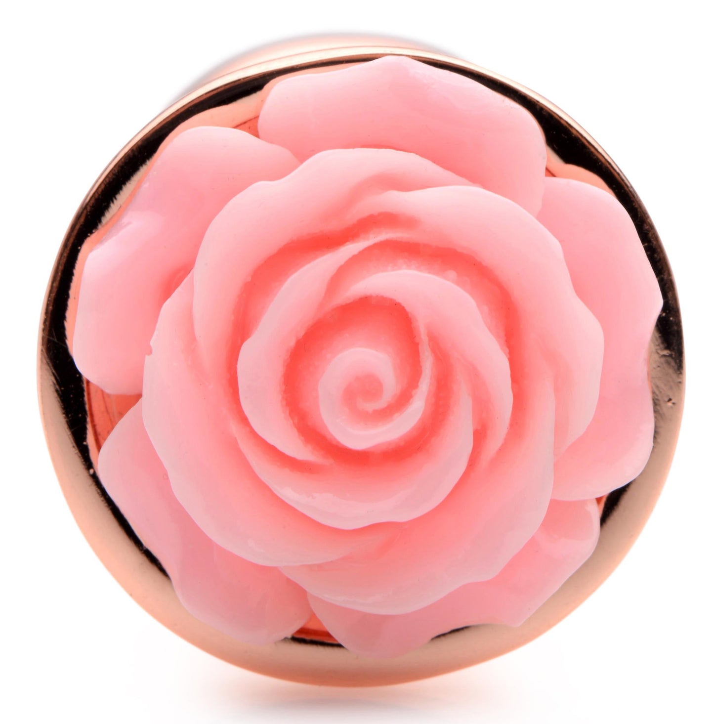 Pink Rose Gold Small Anal Plug with Delicate Flower Design