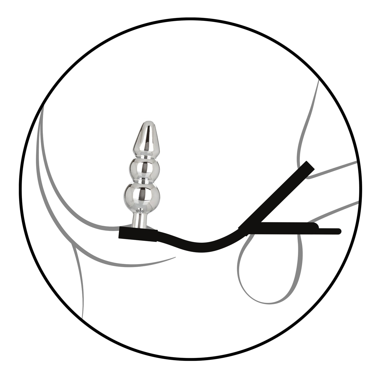 Star Fucker Beaded Plug With Stretchy Black Silicone Dual Enhancer and Silver Metal Probe