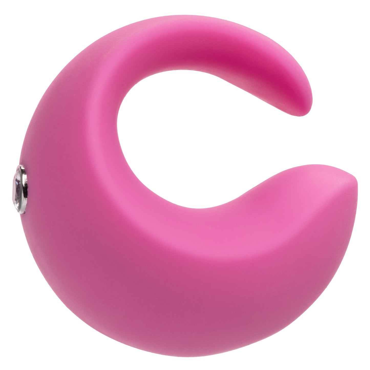LuvMor "O"s Pink Mini Curved Massager with 10 Speeds, Liquid Silicone, Rechargeable, Waterproof