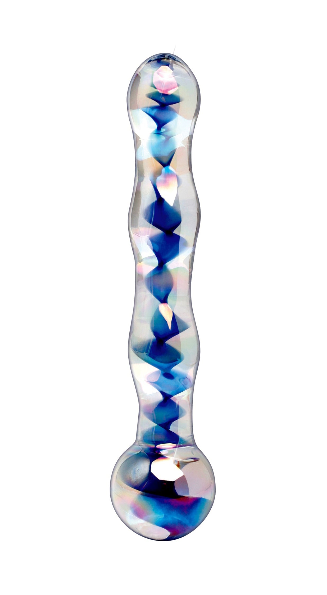 Pipedream Icicles No. 8 (Clear Blue) – Handcrafted Luxury Glass Massager Wand