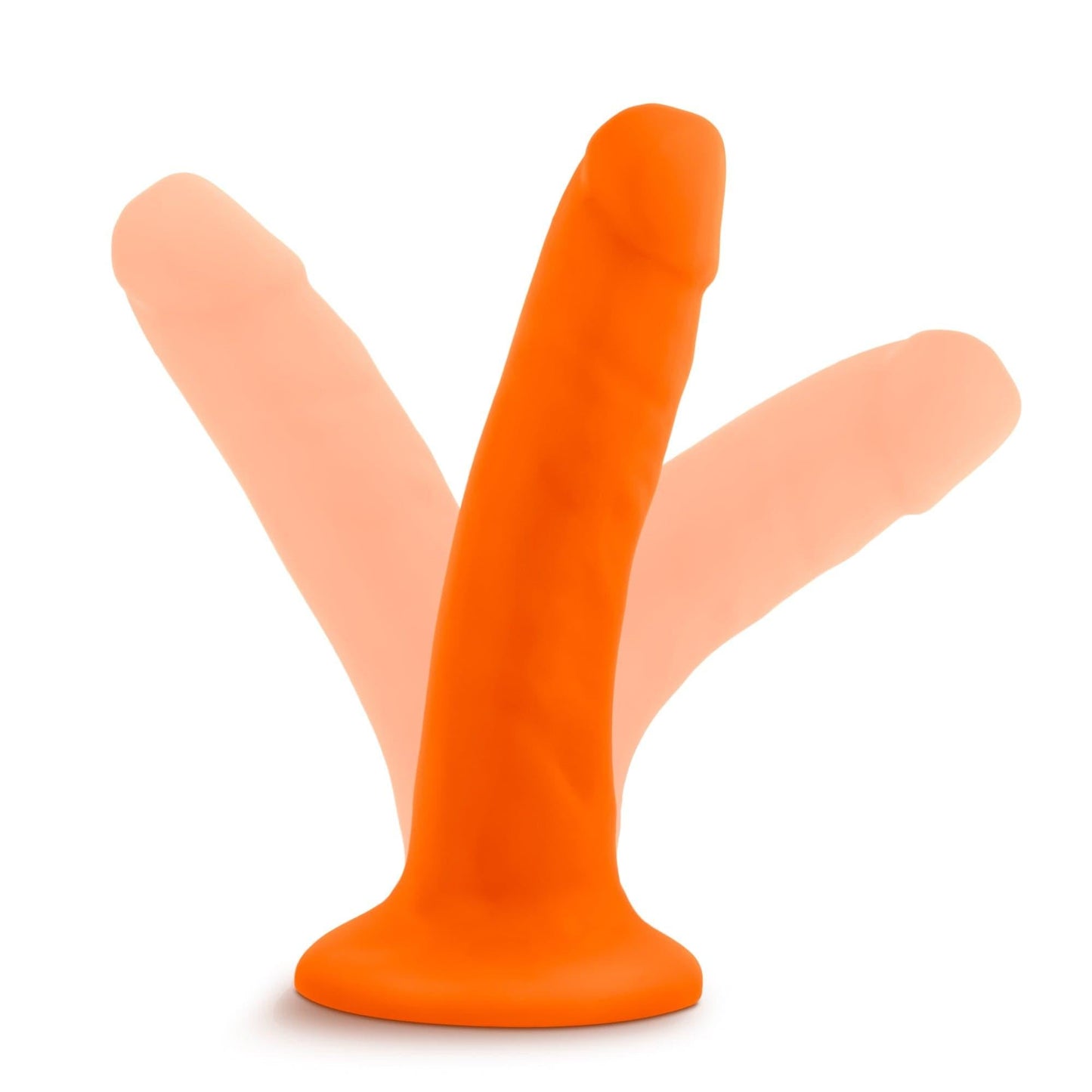 Neo Dual Density Cock 6 Inch Neon Orange Vibrator