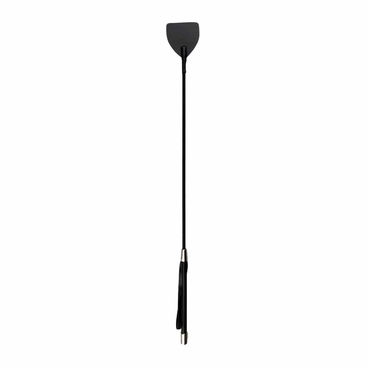 Wide Crop Whip in Black Leather for S and M Play