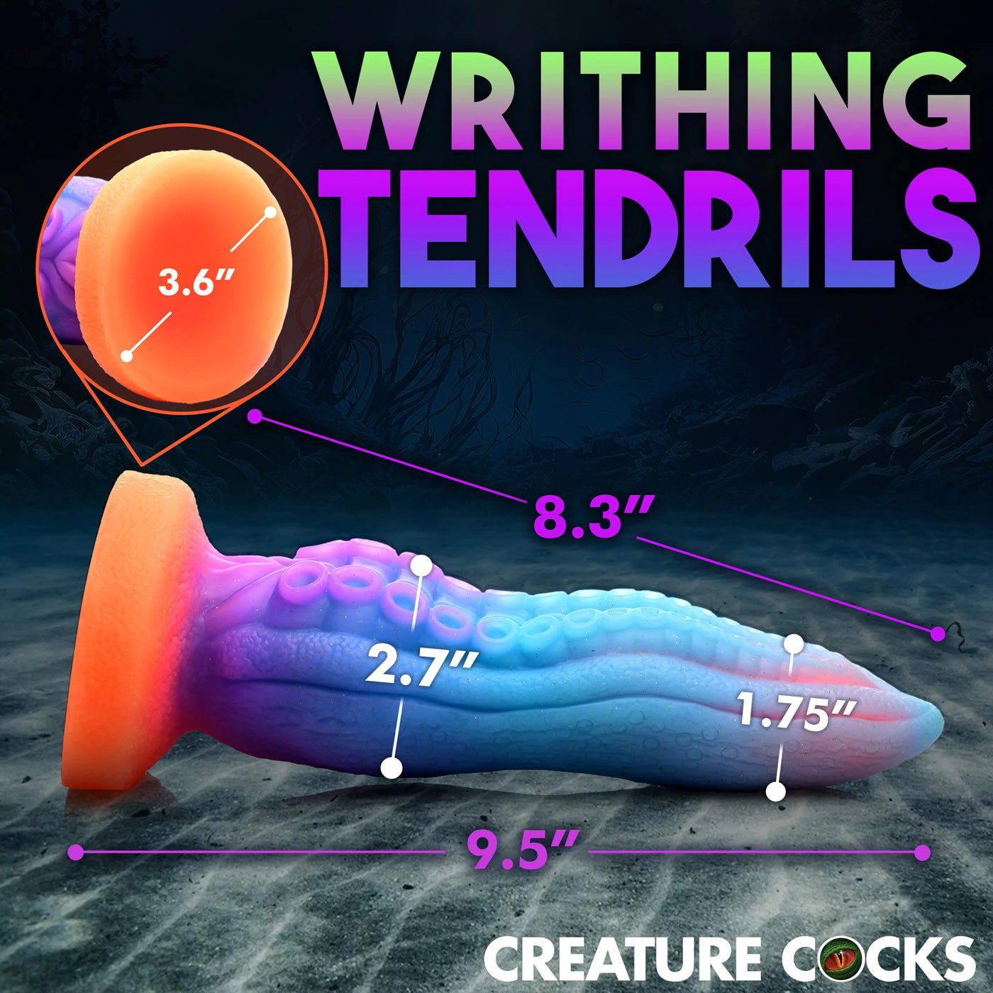 Creature Cocks Tenta Cock Glow In The Dark – Textured Dildo