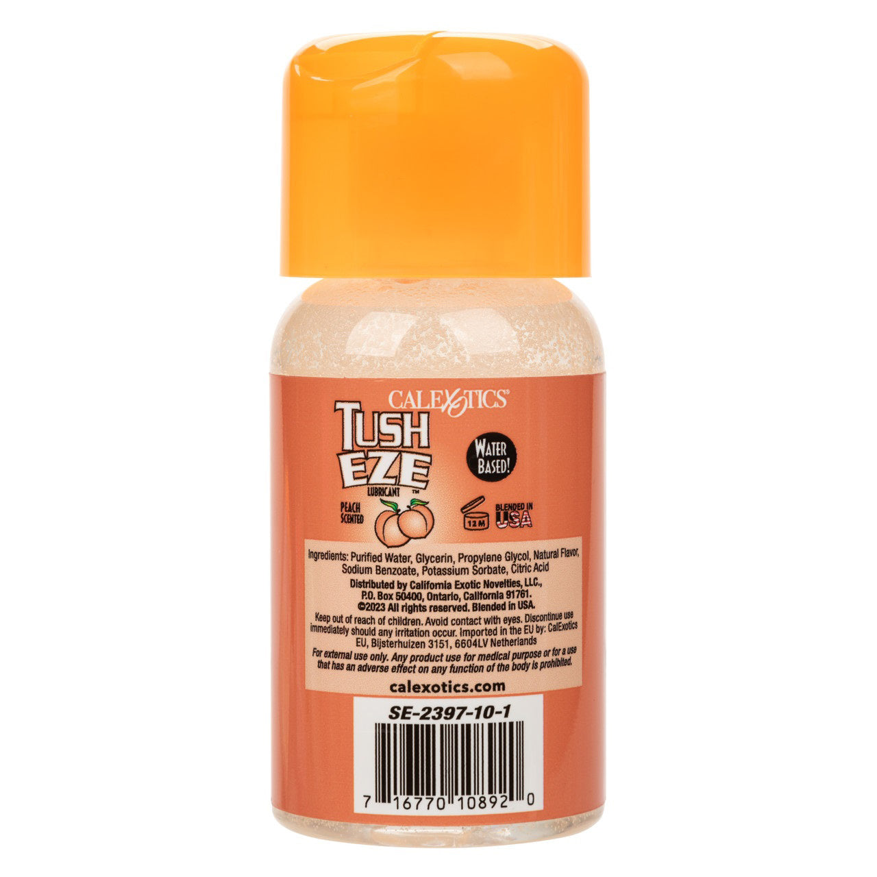 Tush Eze Peach Scented Water-Based Lubricant 6 Ounce Bottle