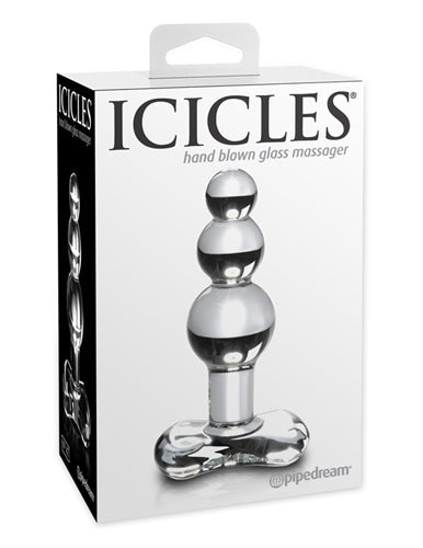 Icicles Clear Glass Anal Plug with Tapered Tip for Comfort