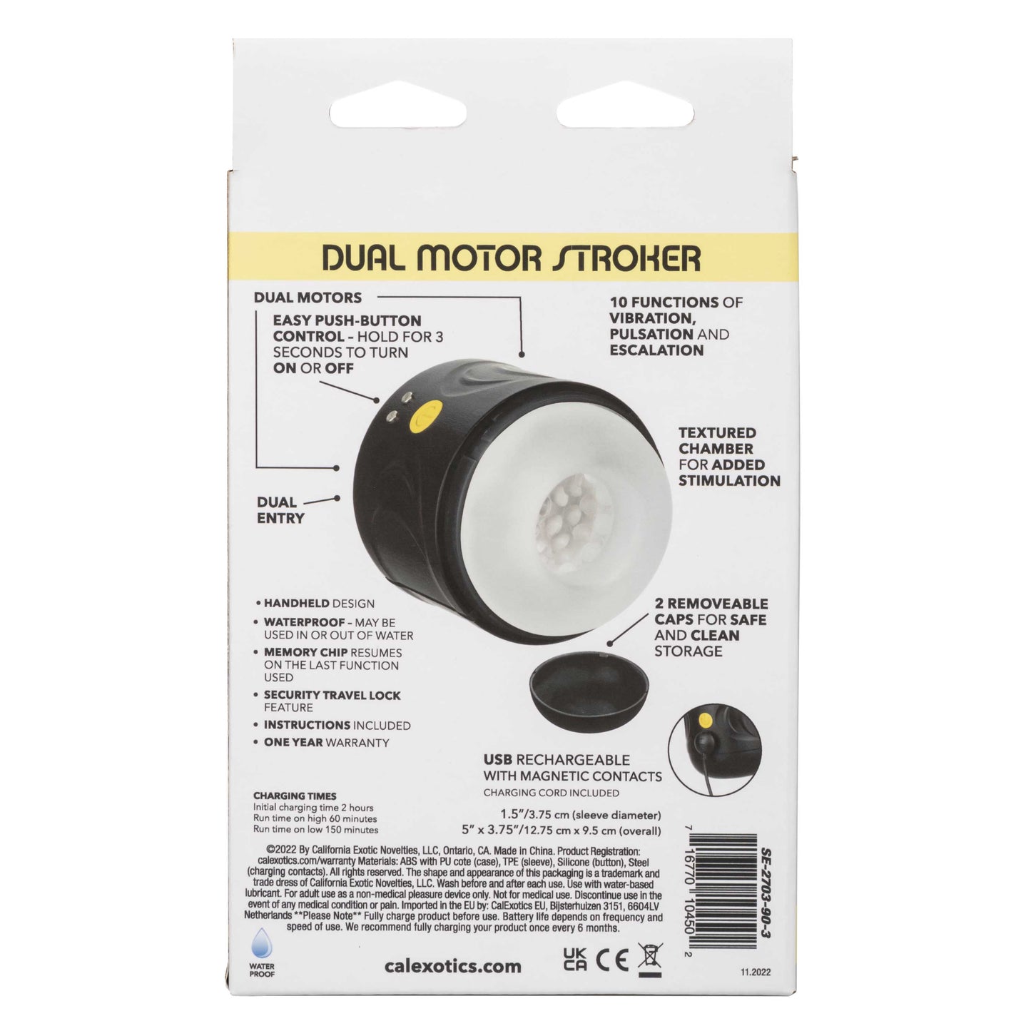 Boundless Dual Motor Stroker Black with Textured Chamber and 10 Function Settings