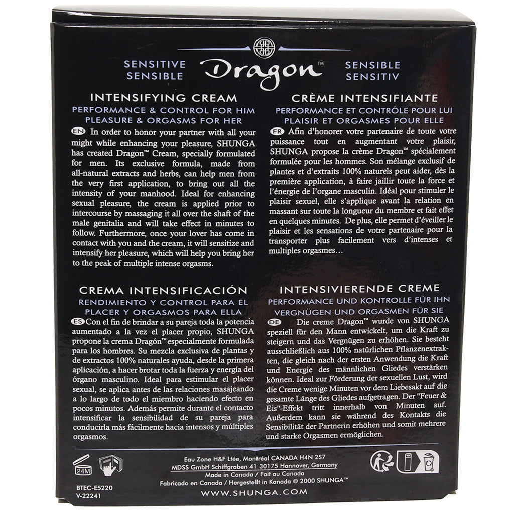 Dragon Sensitive Intensifying Cream 2oz/60ml Lubes and Lotions > Sexual Stimulants