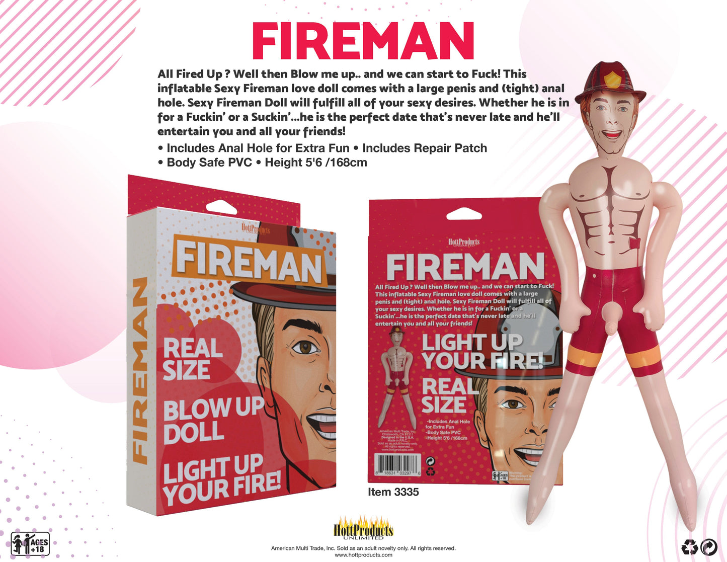 Fireman Inflatable Doll