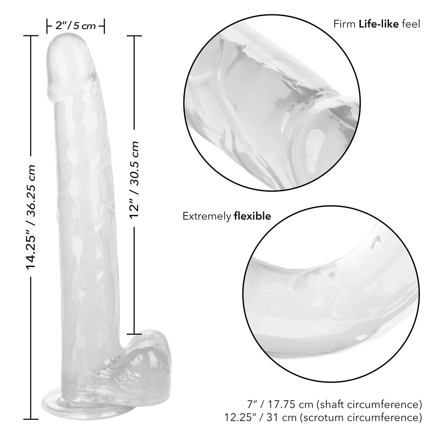 Size Queen 12 Inch Realistic Dildo – Firm 30.5 Cm Dildo