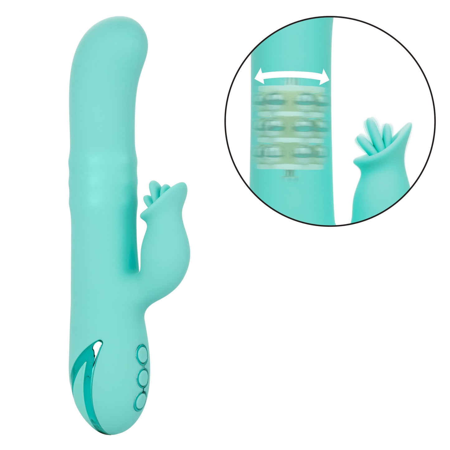 California Dreaming Bel Air Bombshell Silicone Vibrator in Aqua Blue with Triple Motors and 10 Vibration Functions