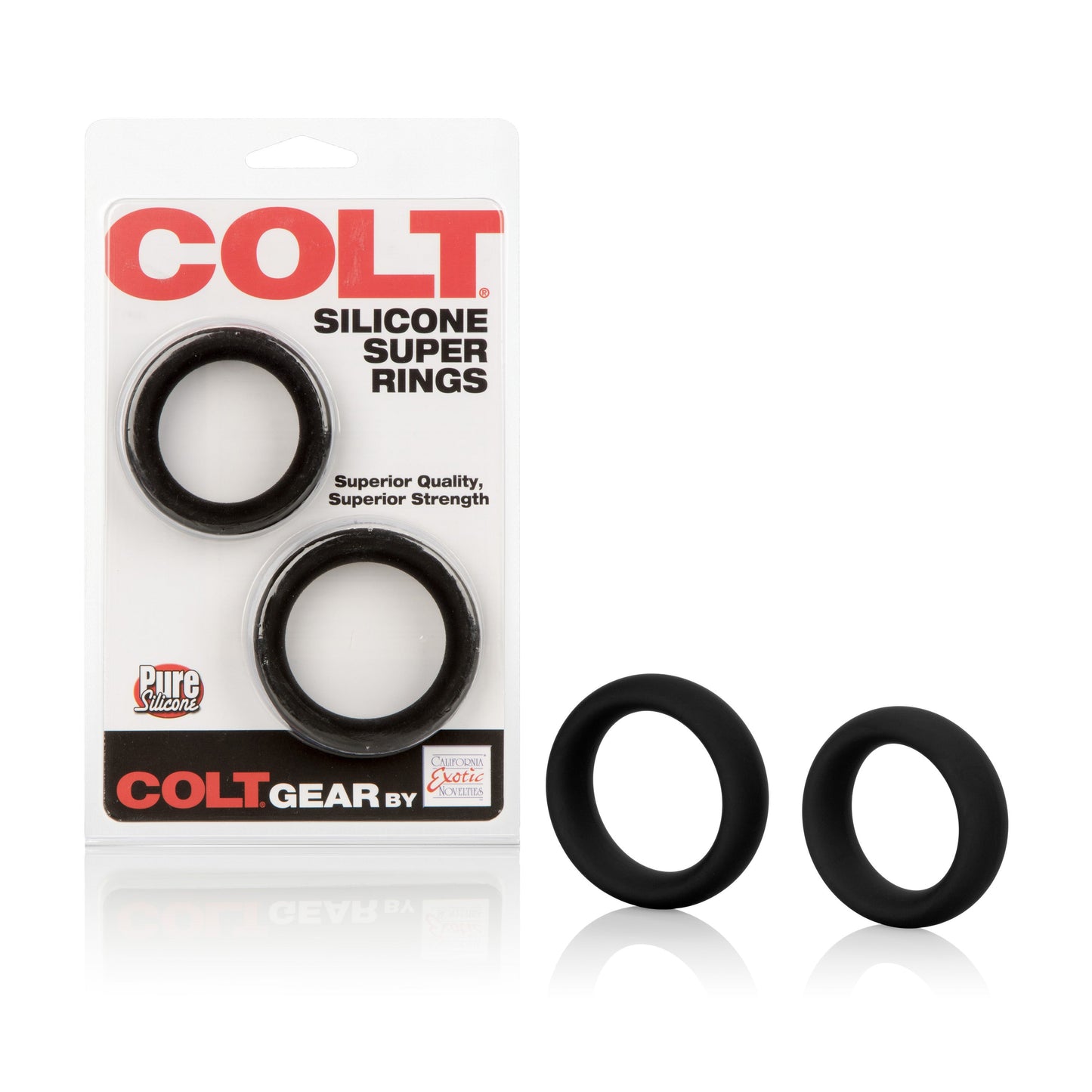 Colt Silicone Super Rings – Durable Stretchy Erection Enhancers Set of Two Rings