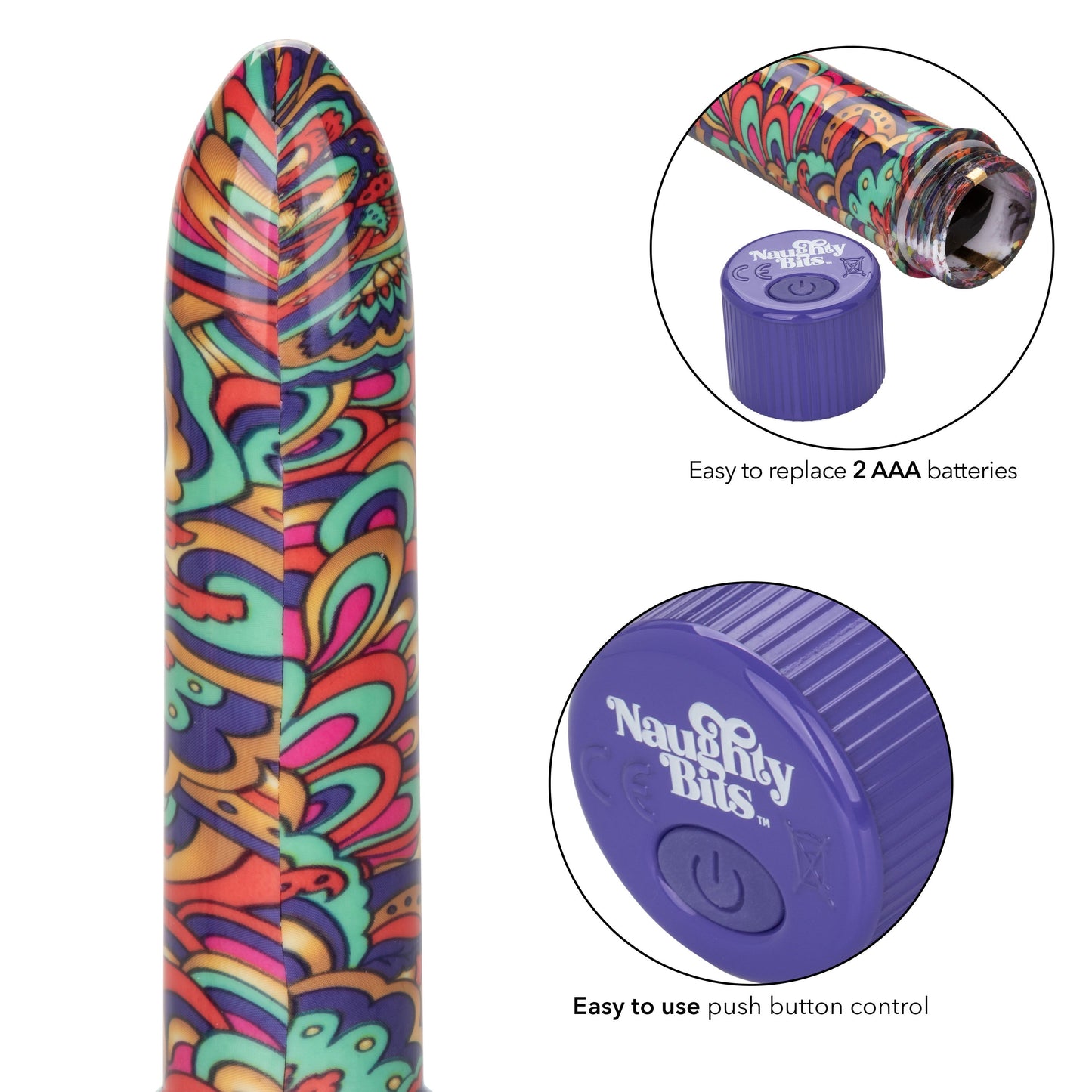 Naughty Bits Shake It Off Powerful Mini Vibrator 4.25 Inch Waterproof Colorful Design