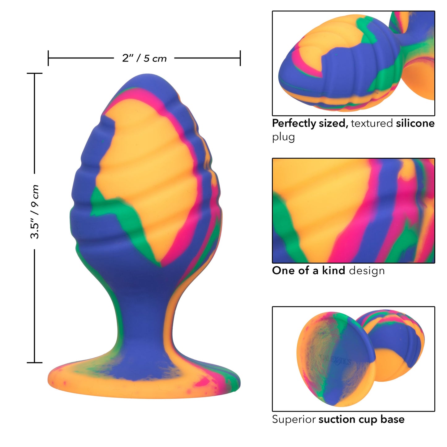 Cheeky Large Swirl Tie Dye – Colorful Large Butt Plug