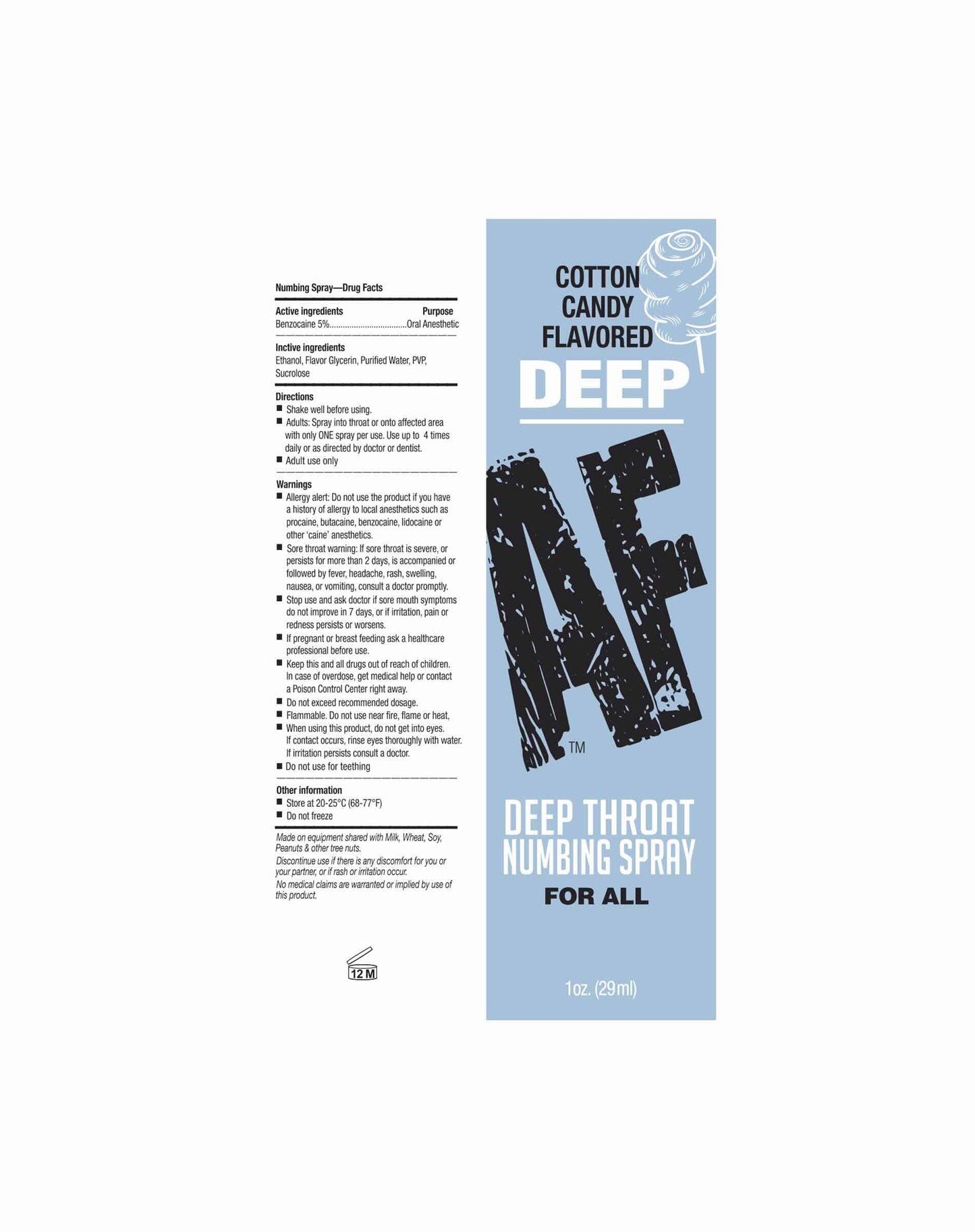 Deep AF Cotton Candy Flavoured Deep Throat Spray 29 ml