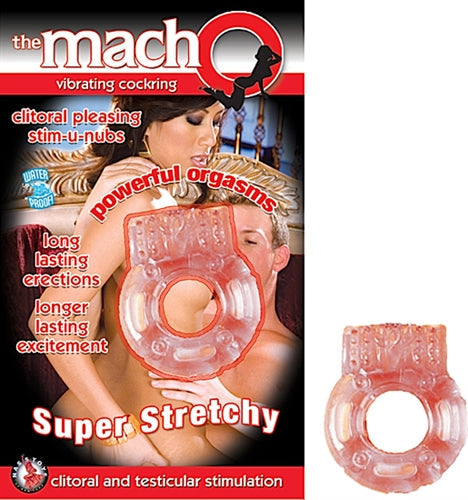 Macho Stretchy Vibrating Cock Ring with Clitoral Stimulator