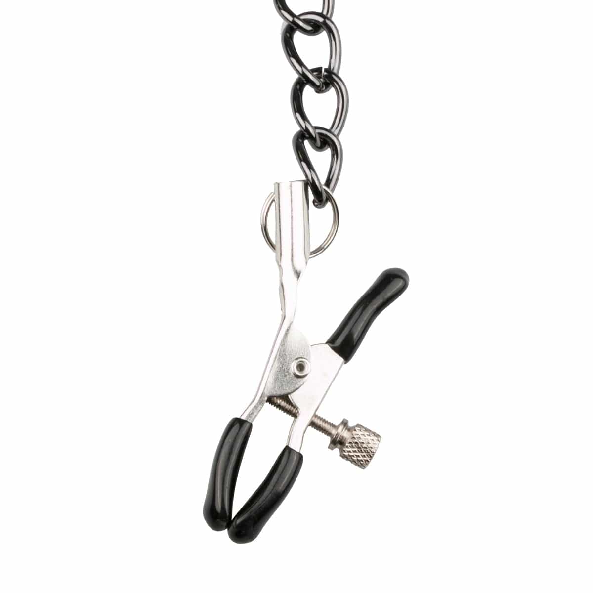 Collar With Nipple Chains Made From Faux Leather