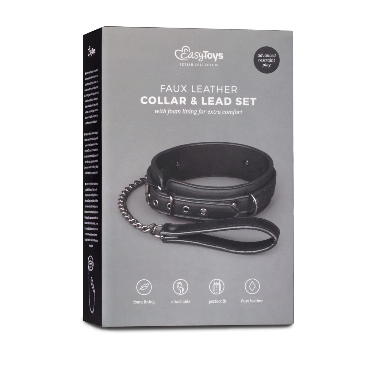 Fetish Collar With Leash Bondage Set for Submissive Play